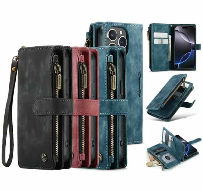 CaseMe C30 For Apple iPhone 1616 Pro16 Pro Max Plus Vintage Leather Folio Zipper Wallet Case with Magnetic Closure and 7 Card Slots (2) CaseMe C30 For Apple iPhone 1616 Pro16 Pro Max Plus Vintage Leather Folio Zipper Wallet Case with Magnetic Closure and 7 Card Slots (2)